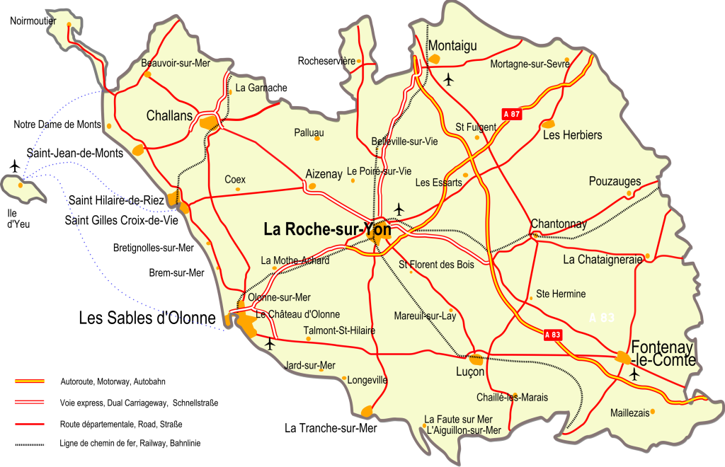 Carte de la Vendée